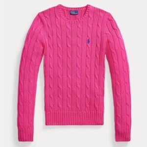 Ralph Lauren Vibrant Pink Cable Knit Sweater